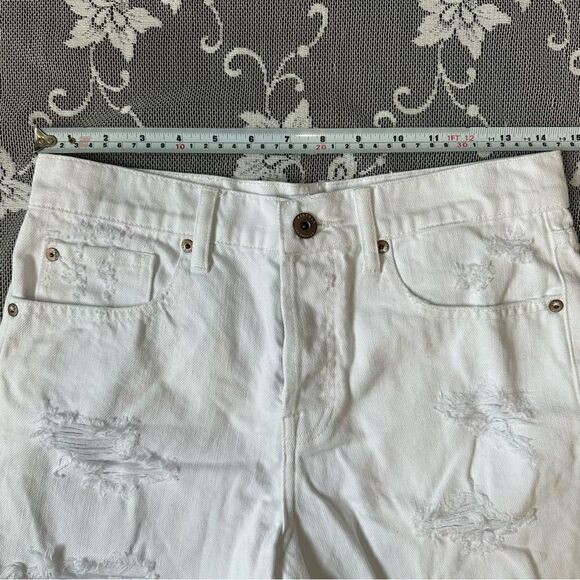 Pistola White High Ride Distressed Denim Shorts Sz 27 - Picture 8 of 13